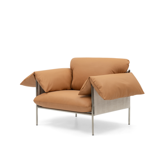 ELLISON STUDIOS. Alva Armchair in leather simpson tan.