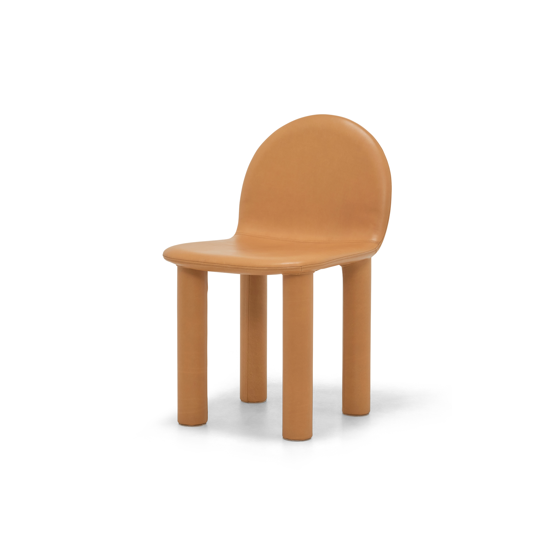 ELLISON STUDIOS. Arch Dining Chair in simpson tan leather