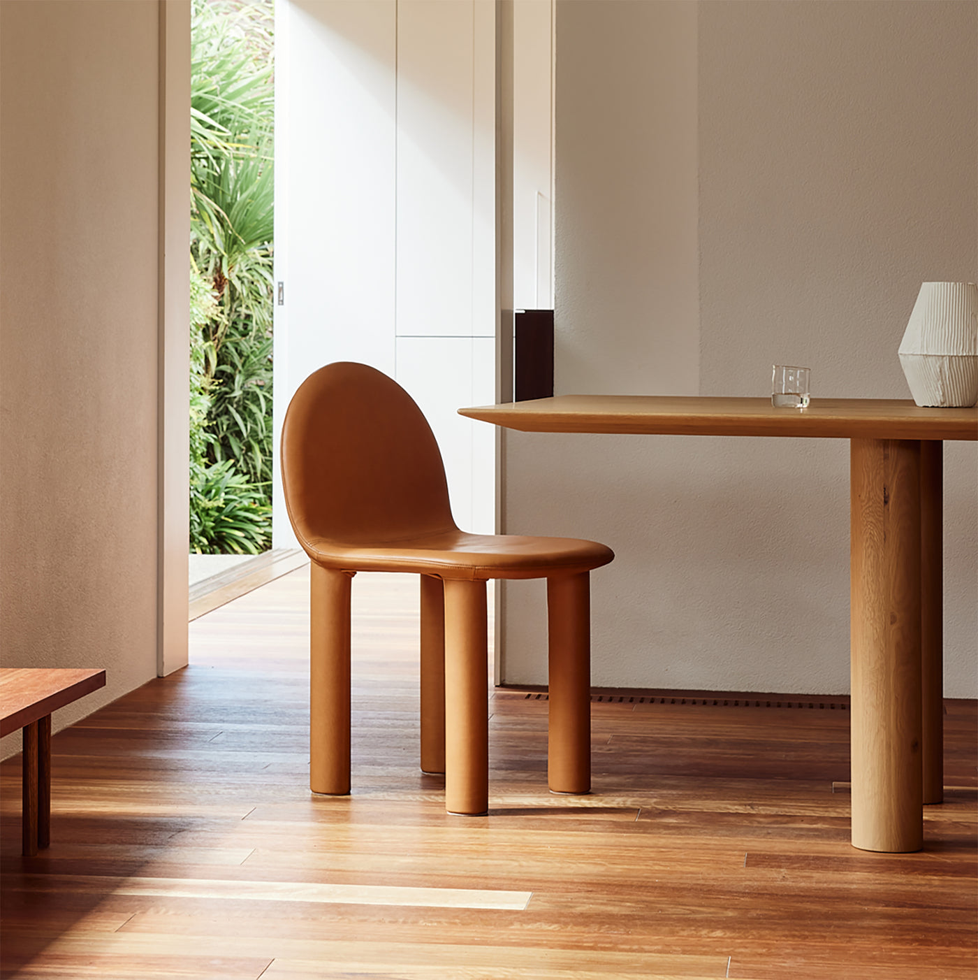 ELLISON STUDIOS. Arch Dining Chair in simpson tan leather