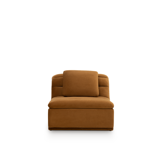 Float 1.5 Seat Armless Modular Piece - [ Malibu Cognac ]