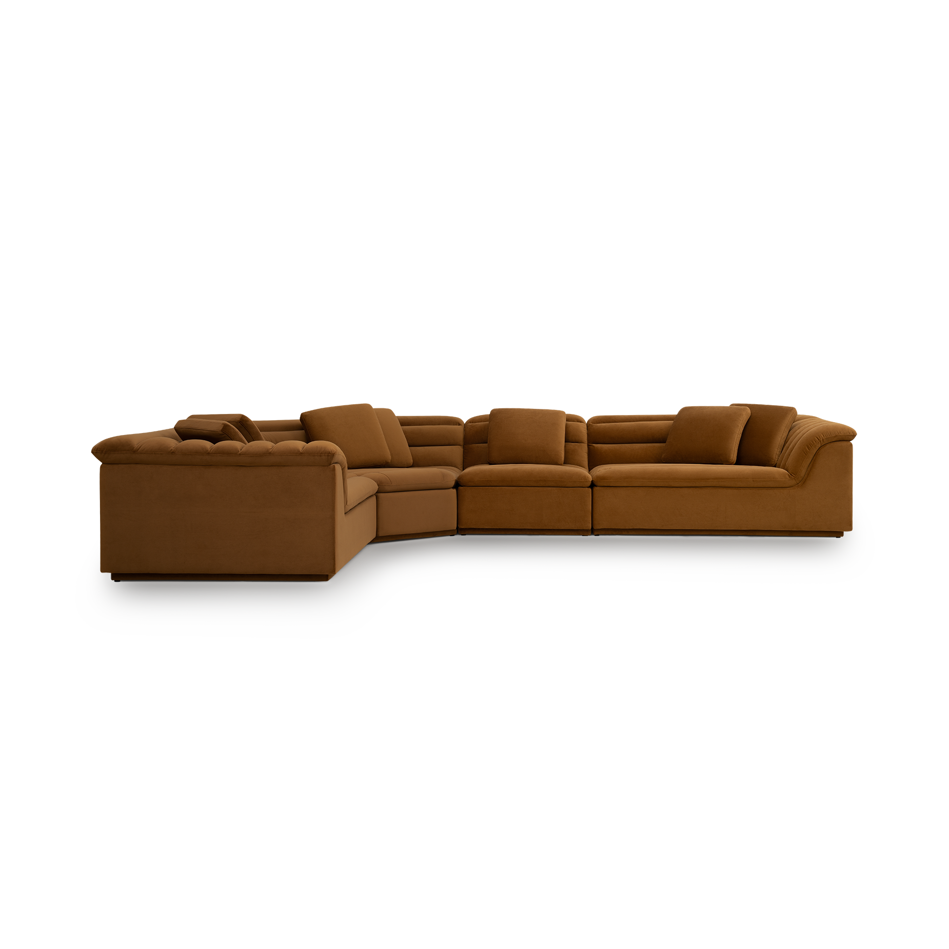 Float 4 Piece Modular Sofa - [ Malibu Cognac ]