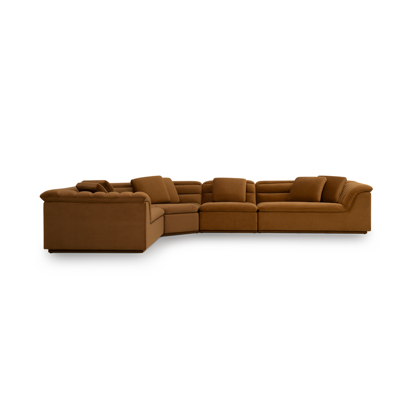 Float 4 Piece Modular Sofa - [ Malibu Cognac ]