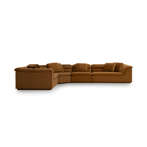 Float 4 Piece Modular Sofa - [ Malibu Cognac ]