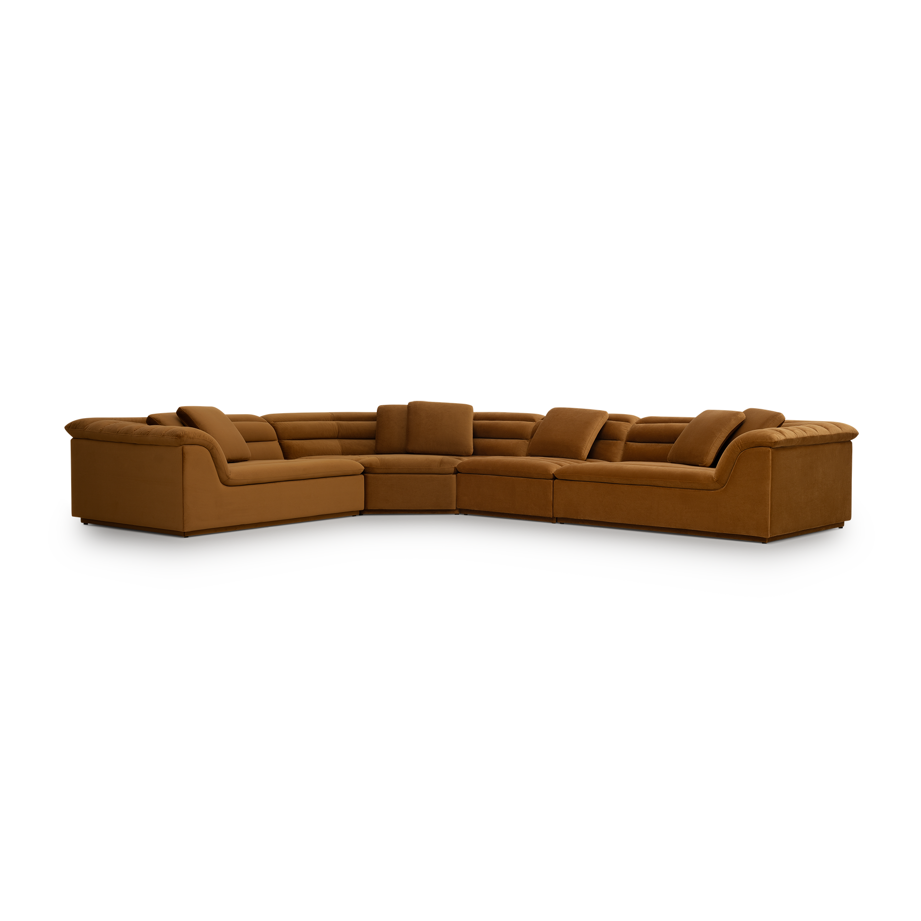 Float 4 Piece Modular Sofa - [ Malibu Cognac ]