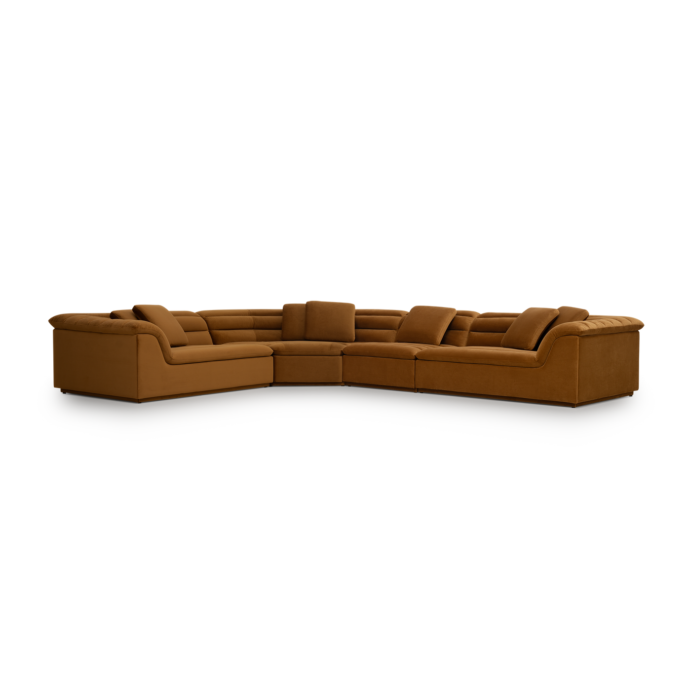 Float 4 Piece Modular Sofa - [ Malibu Cognac ]
