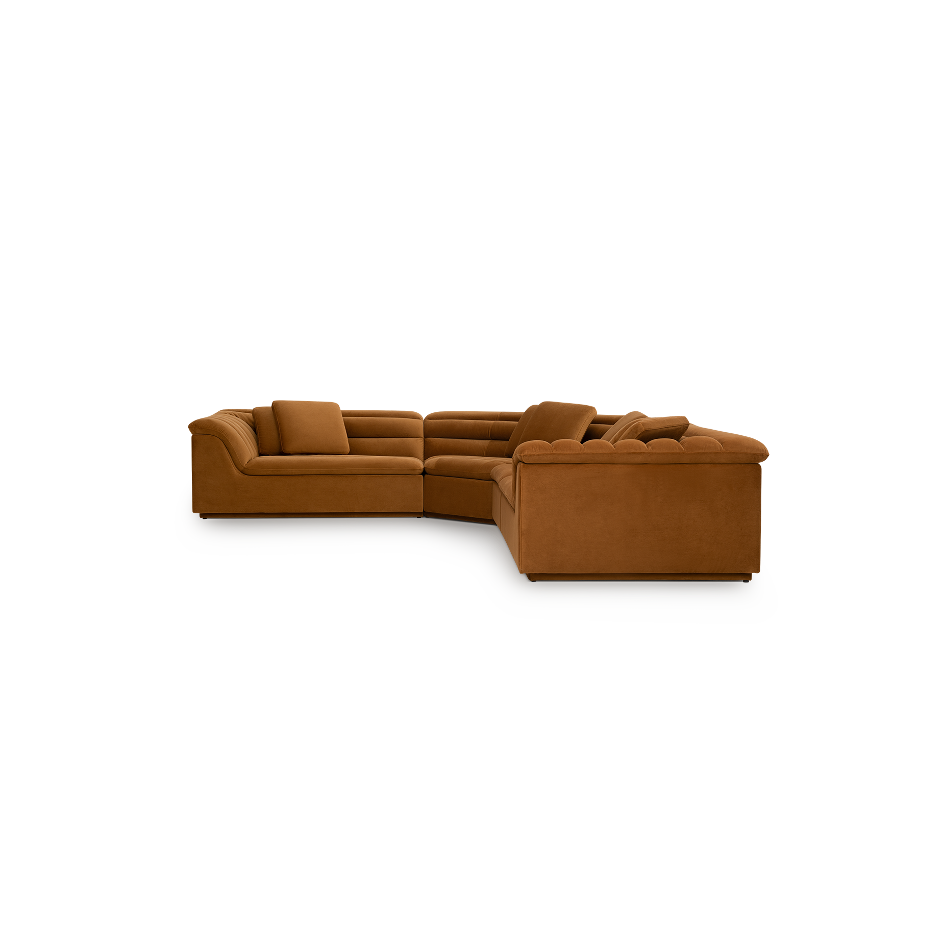 Float 4 Piece Modular Sofa - [ Malibu Cognac ]