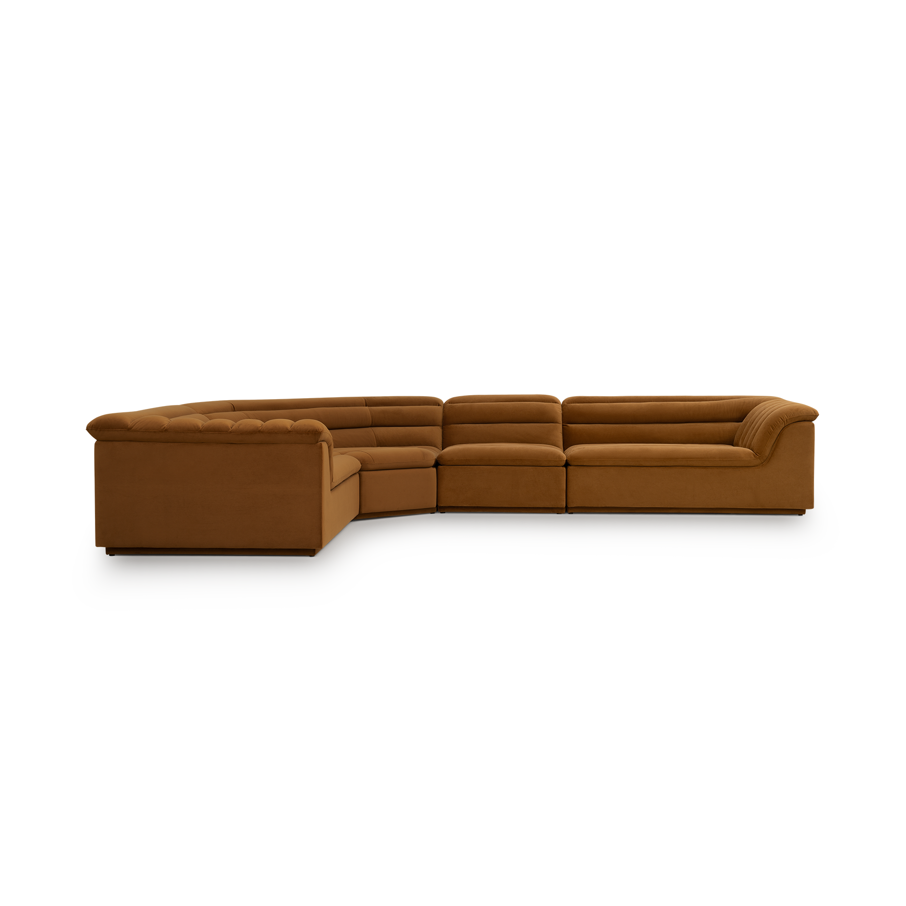 Float 4 Piece Modular Sofa - [ Malibu Cognac ]