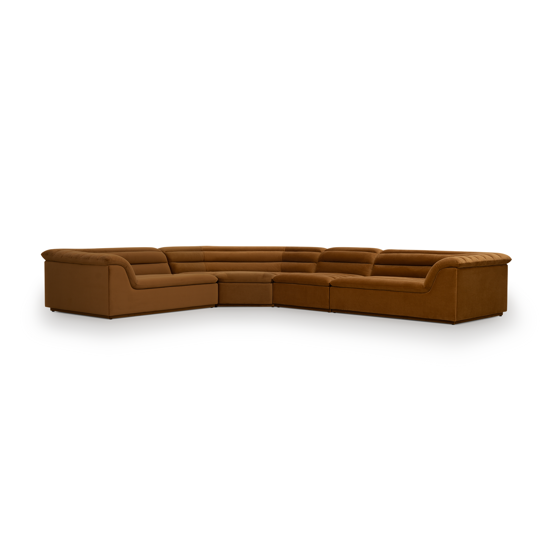 Float 4 Piece Modular Sofa - [ Malibu Cognac ]