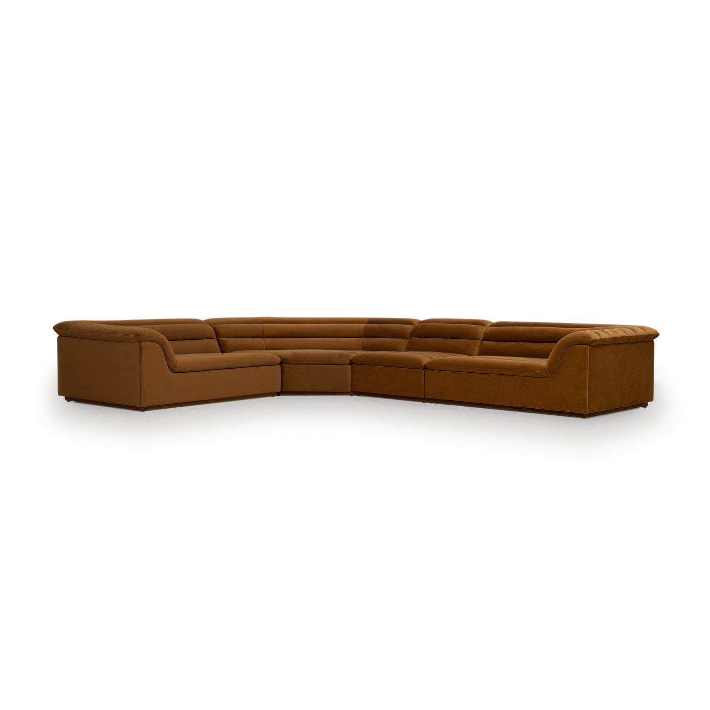 Float 4 Piece Modular Sofa - [ Malibu Cognac ]