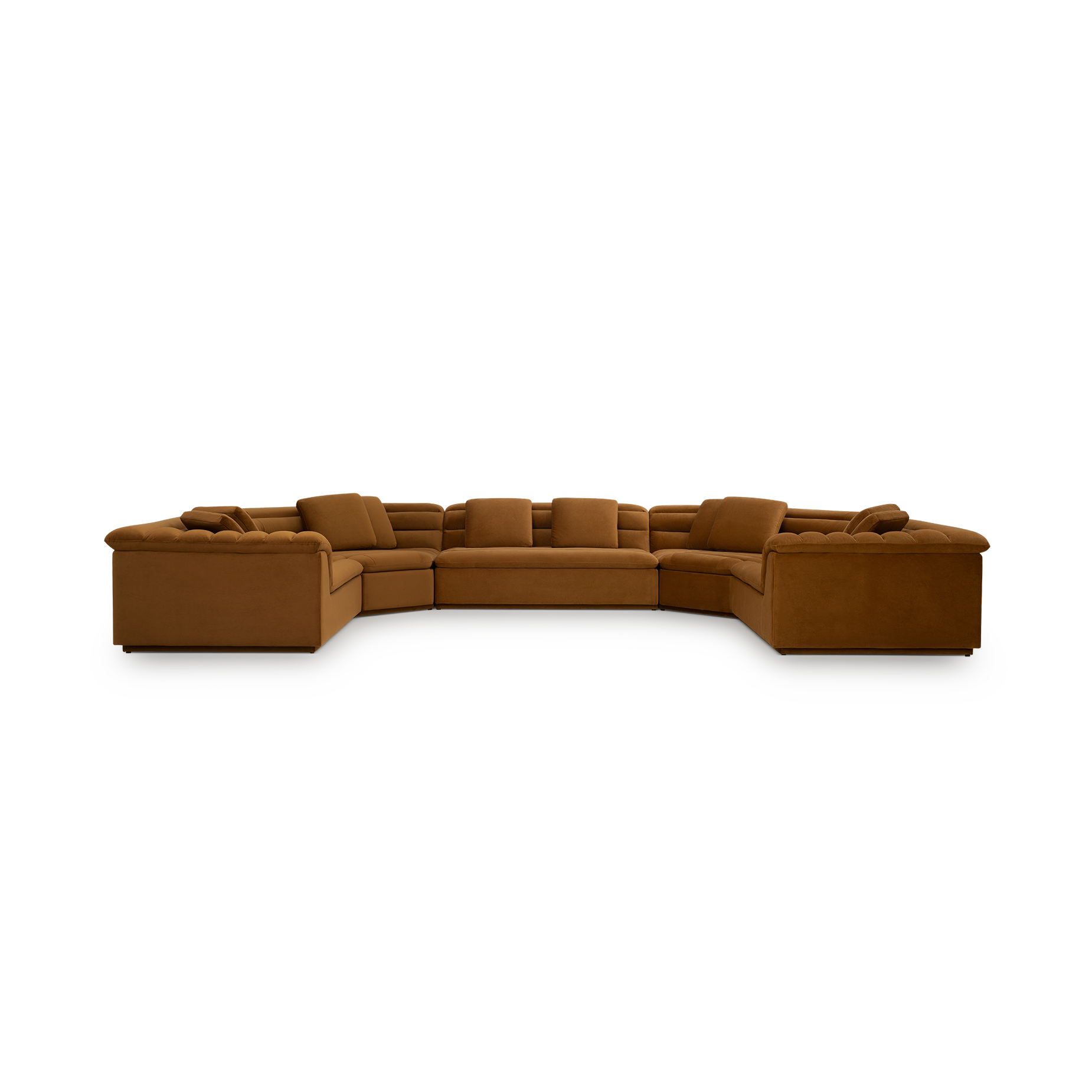 Float U Shape Modular Sofa - [ Malibu Cognac ]