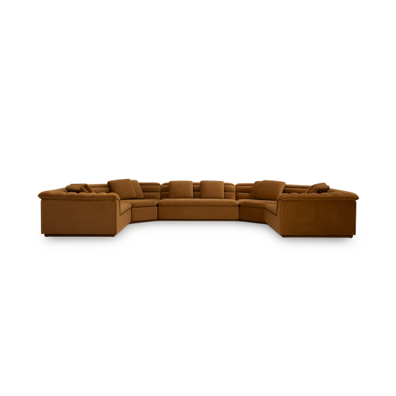 Float U Shape Modular Sofa - [ Malibu Cognac ]