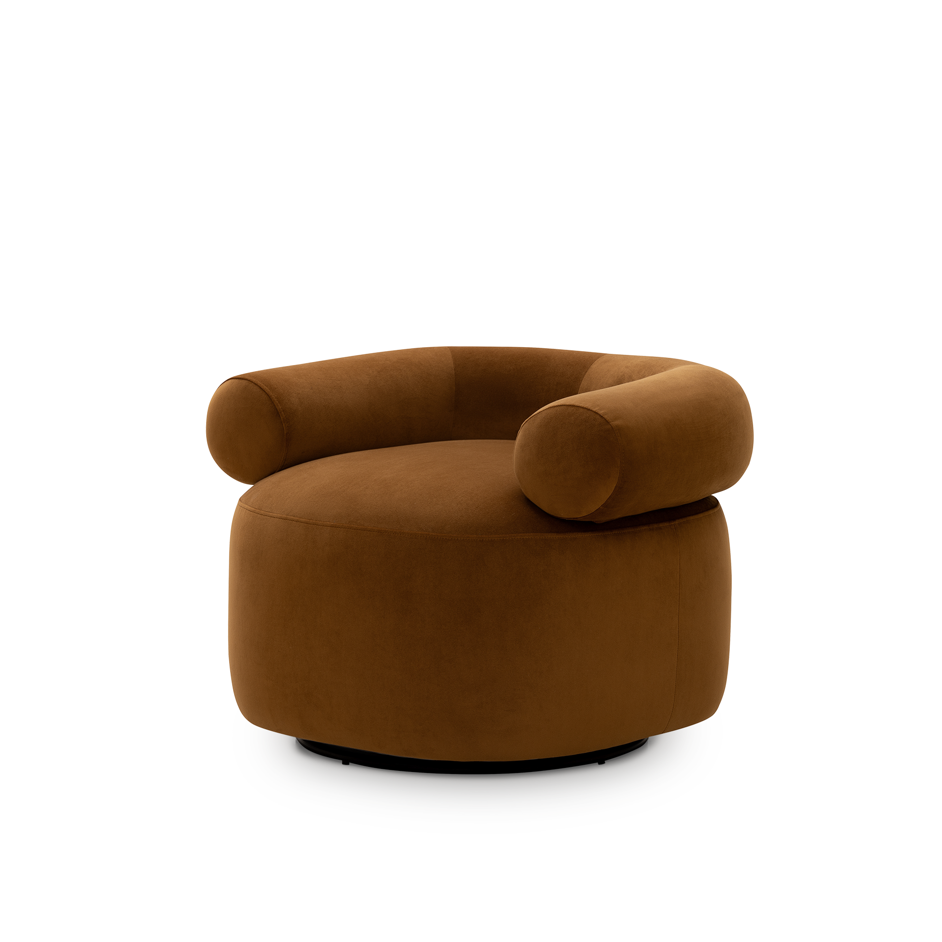 Huggy Swivel Armchair - [ Malibu Cognac ]