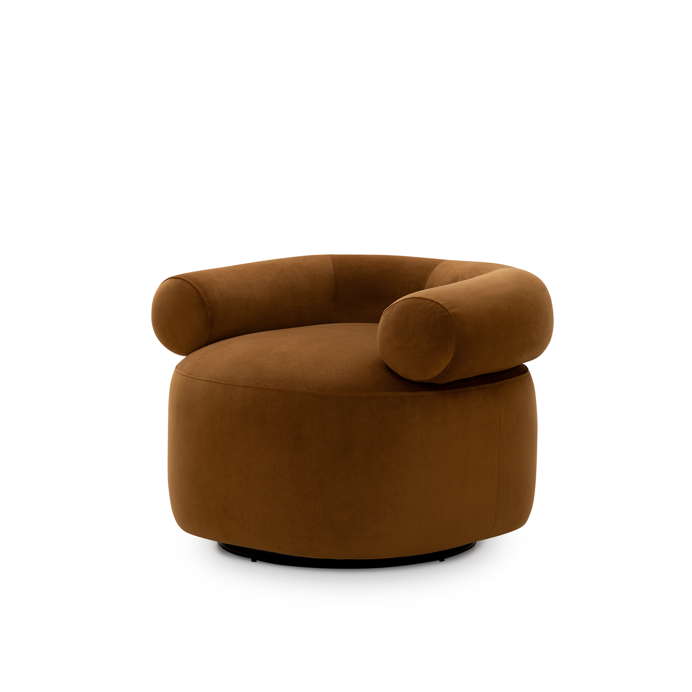 Huggy Swivel Armchair - [ Malibu Cognac ]