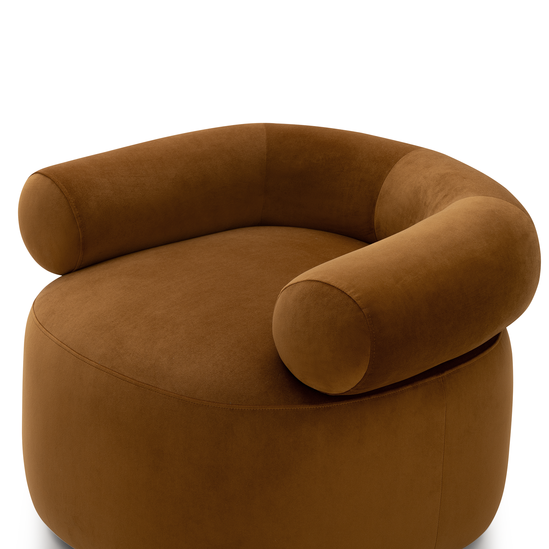 Huggy Swivel Armchair - [ Malibu Cognac ]