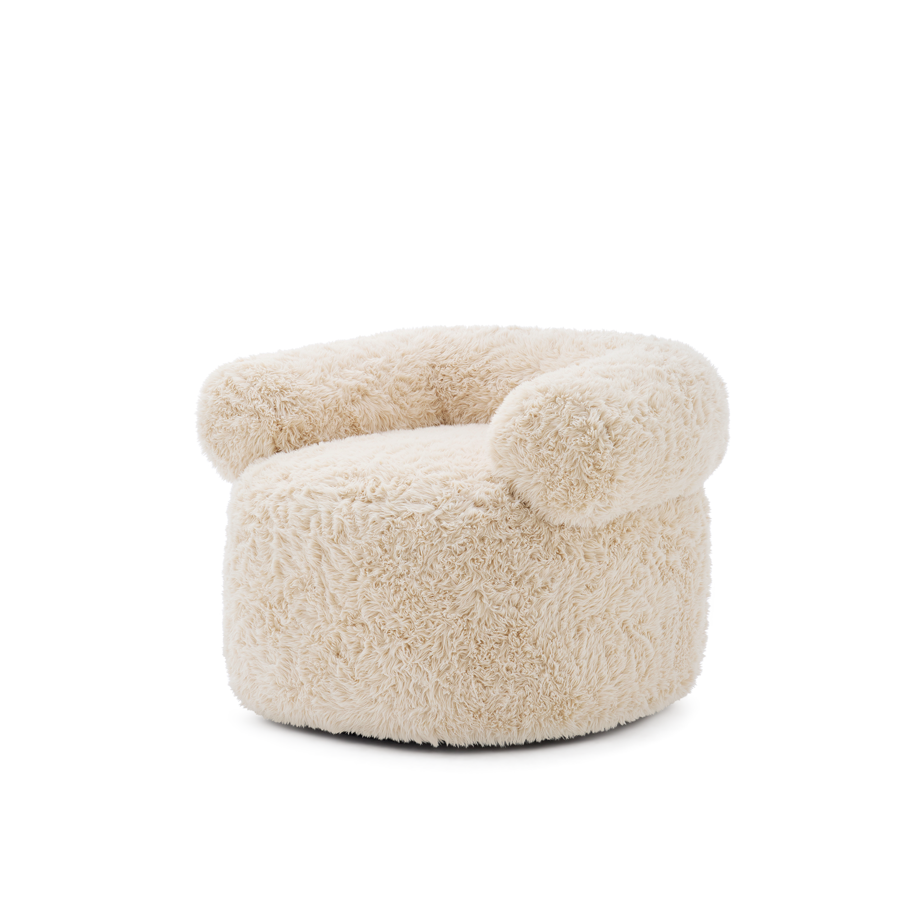 Huggy Faux Fur Armchair - [ Paddington Cashew ]