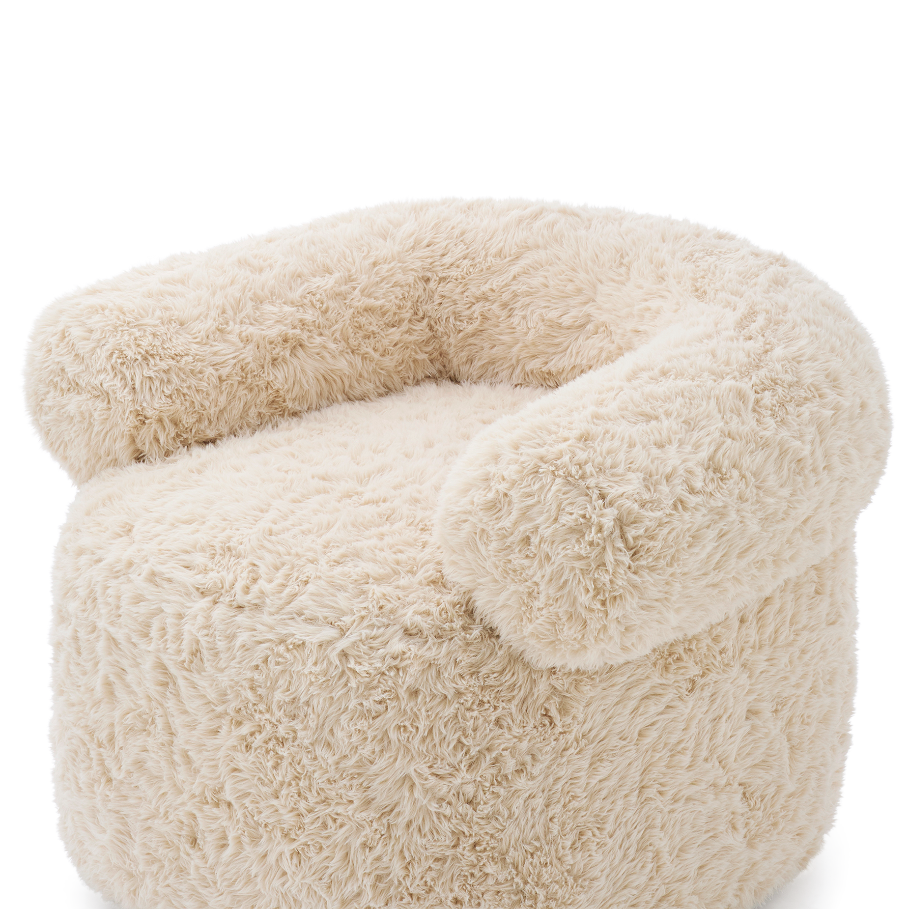 Huggy Faux Fur Armchair - [ Paddington Cashew ]