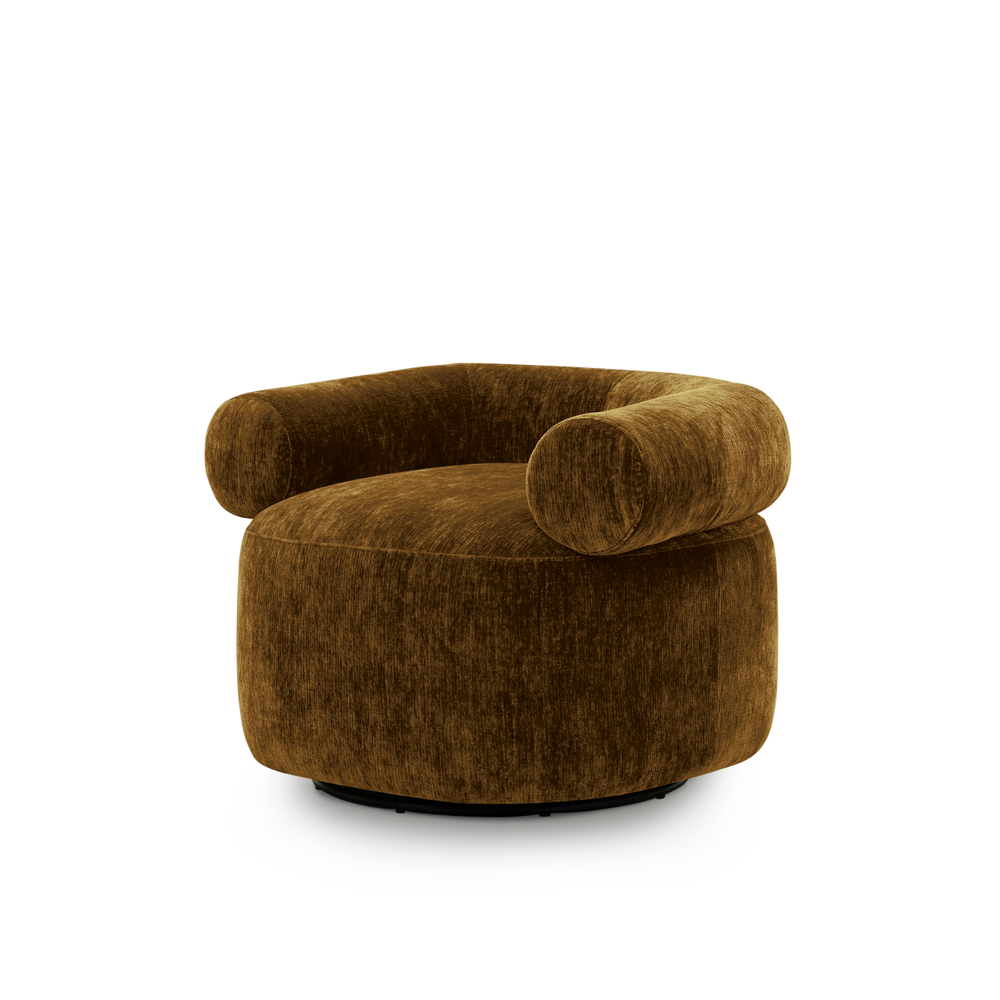 Huggy Swivel Armchair - [ Sandon Burnt Butter ]