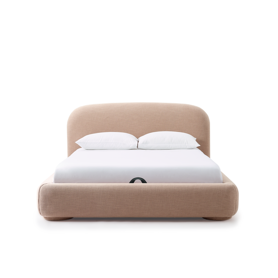 Lull Queen Storage Bed - [ Byron Biscuit ]