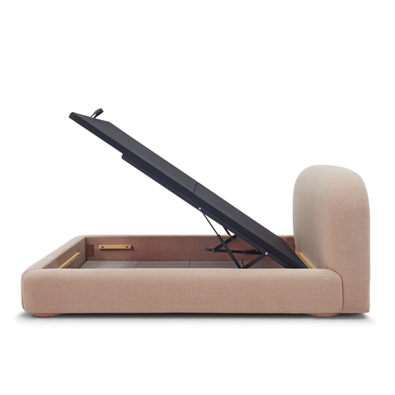 Lull Queen Storage Bed - [ Byron Biscuit ]