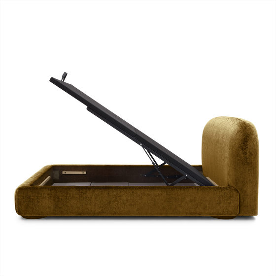 Lull Queen Storage Bed - [ Sandon Burnt Butter ]