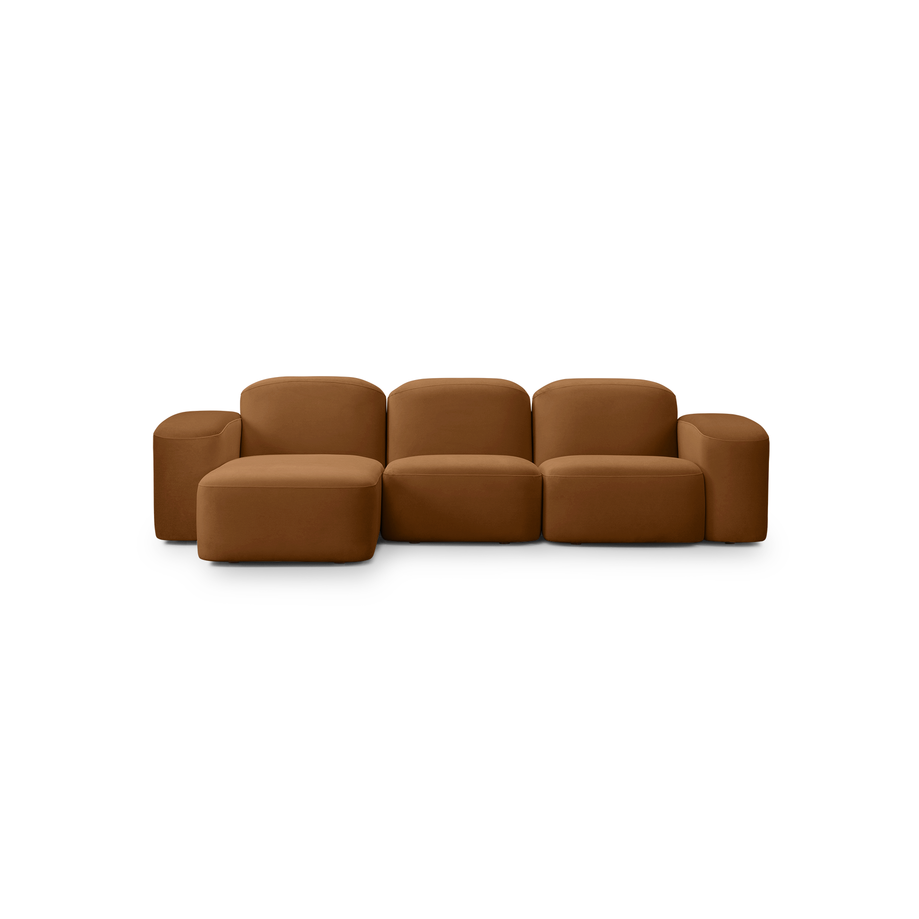 Muse 3 Seat LAF Chaise Sofa - [ Malibu Cognac ]