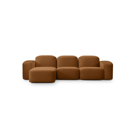 Muse 3 Seat LAF Chaise Sofa - [ Malibu Cognac ]