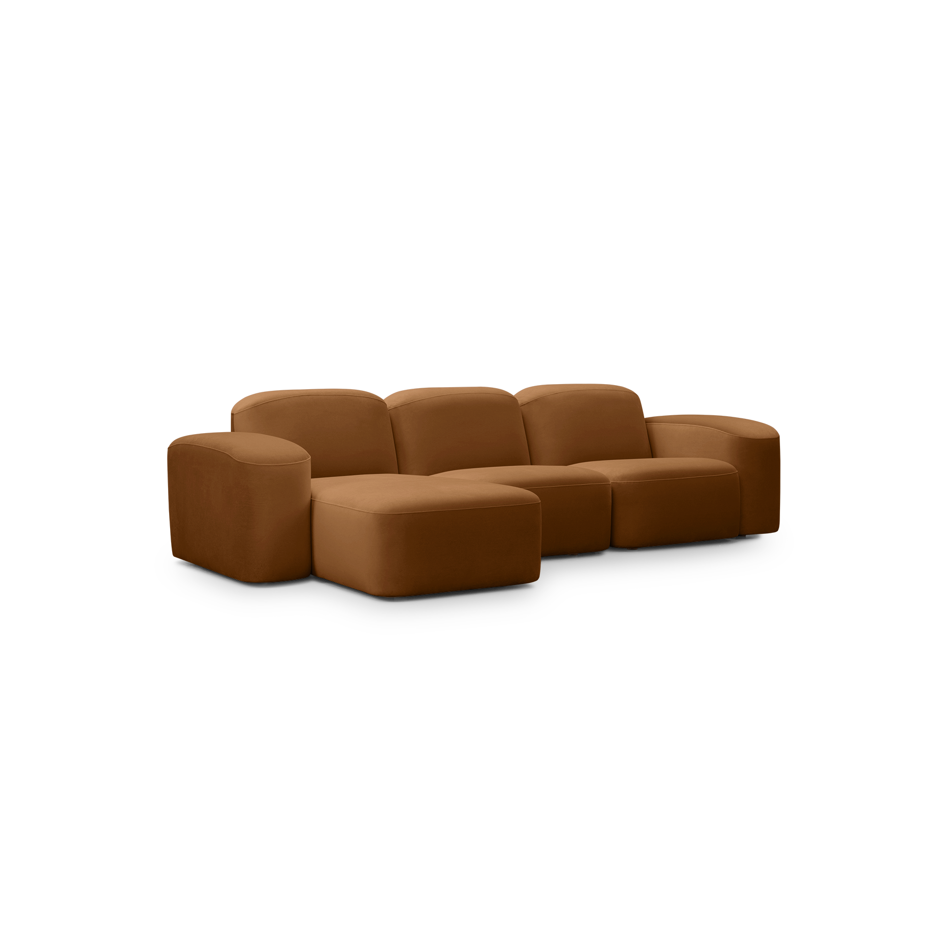 Muse 3 Seat LAF Chaise Sofa - [ Malibu Cognac ]