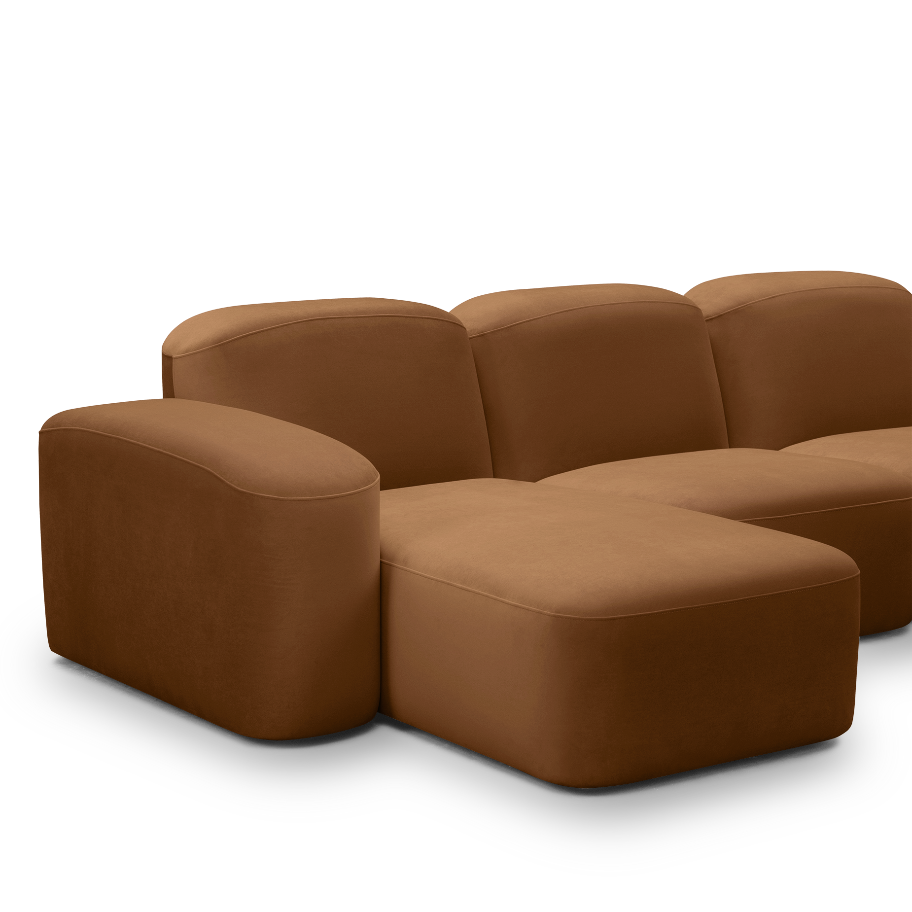 Muse 3 Seat LAF Chaise Sofa - [ Malibu Cognac ]