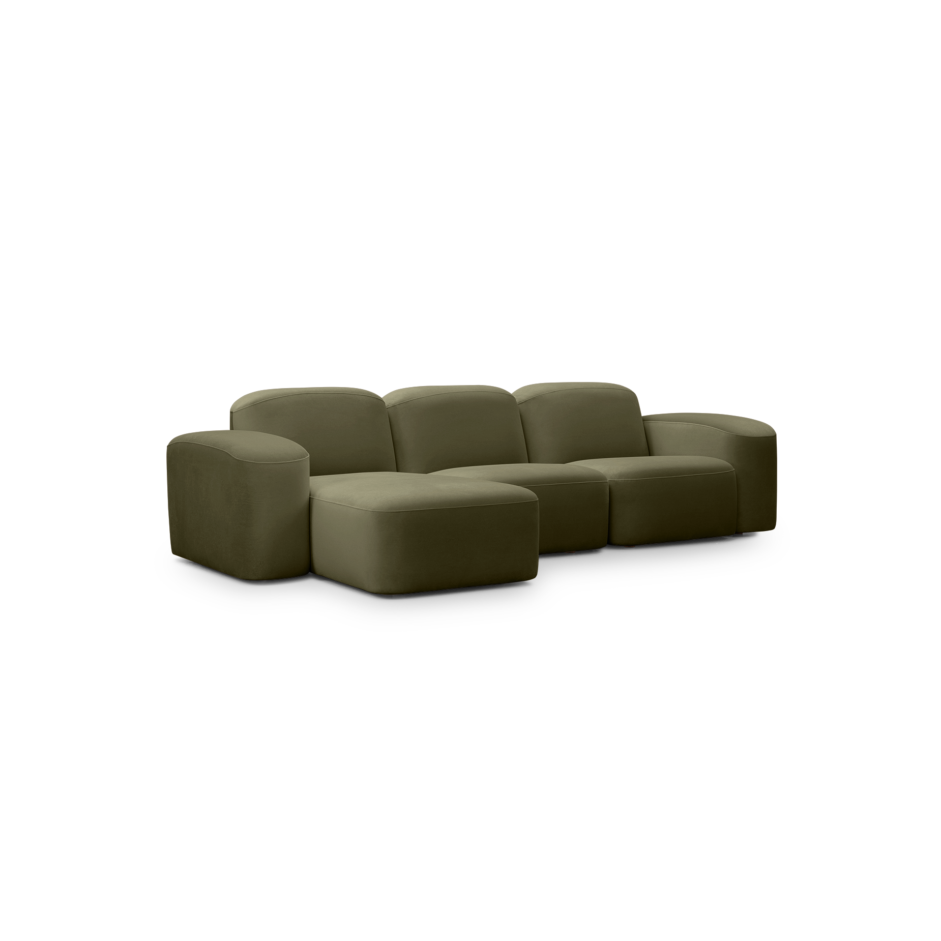 Muse 3 Seat LAF Chaise Sofa - [ Malibu Matcha ]