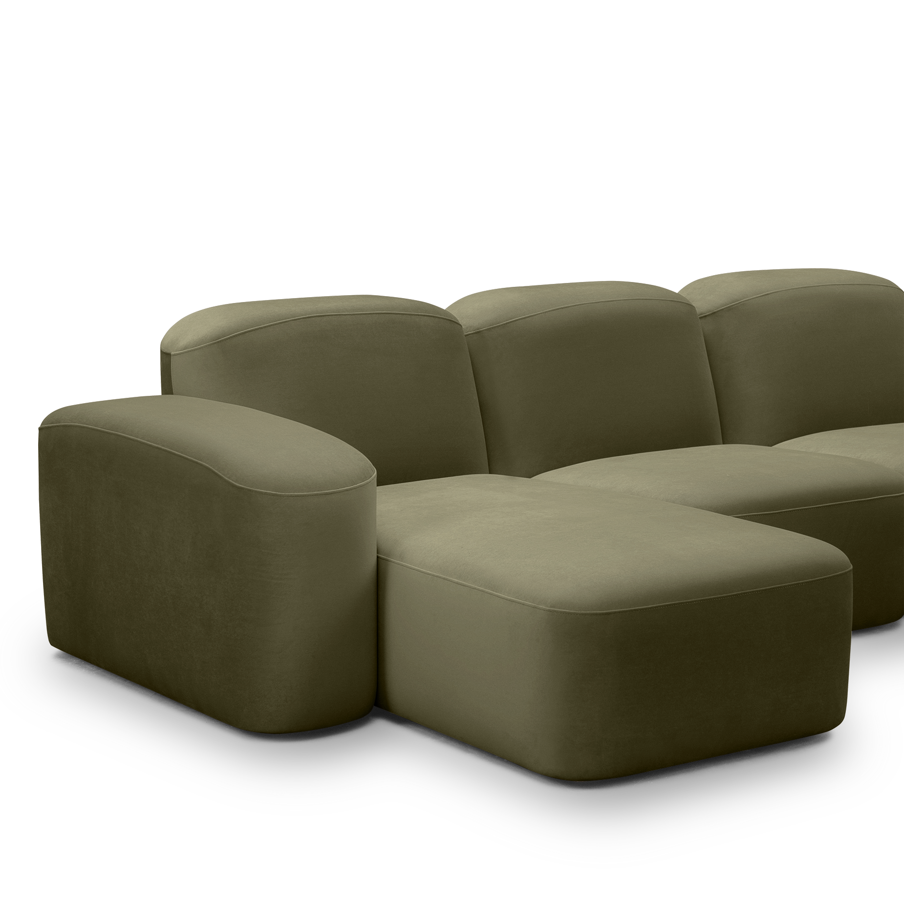 Muse 3 Seat LAF Chaise Sofa - [ Malibu Matcha ]