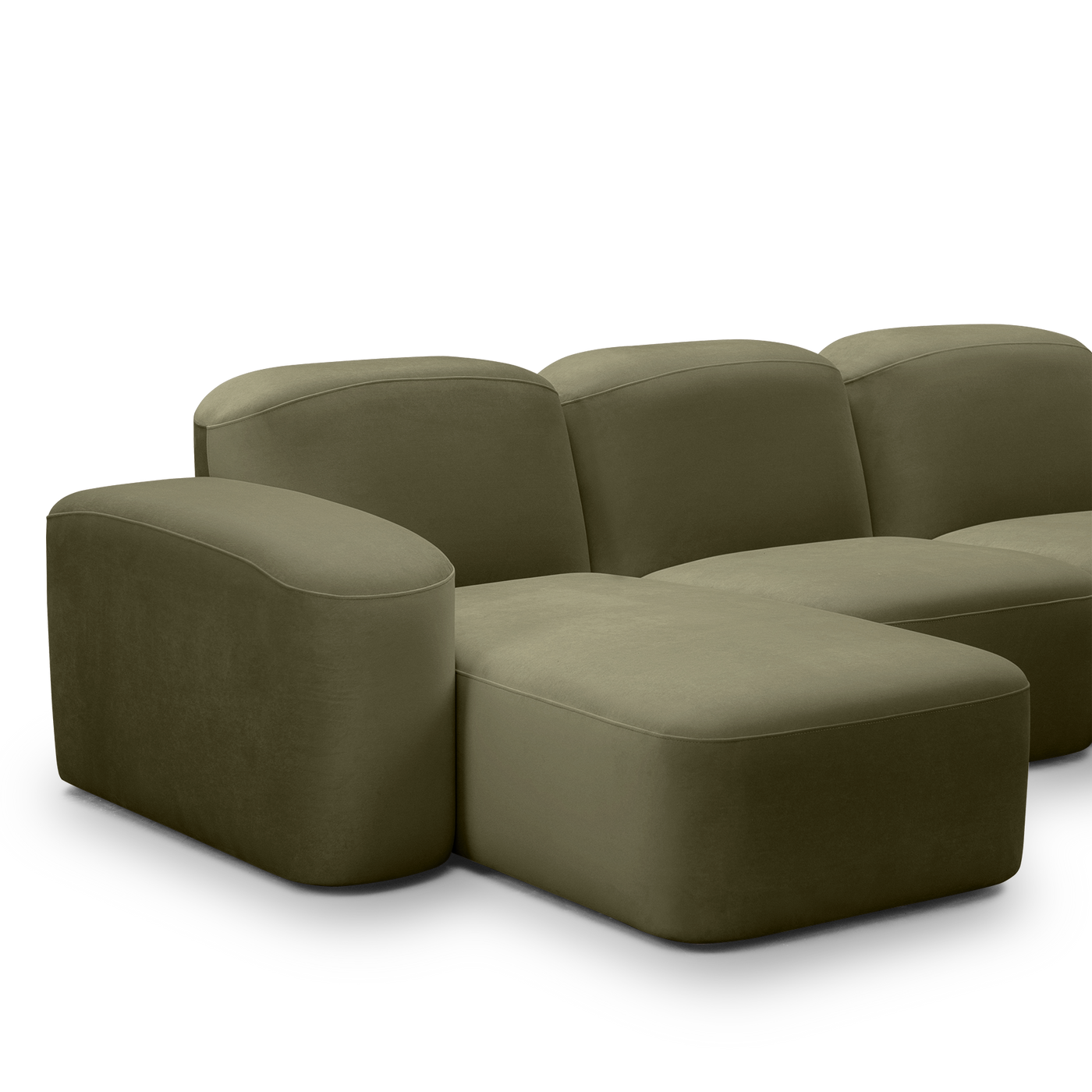 Muse 3 Seat LAF Chaise Sofa - [ Malibu Matcha ]