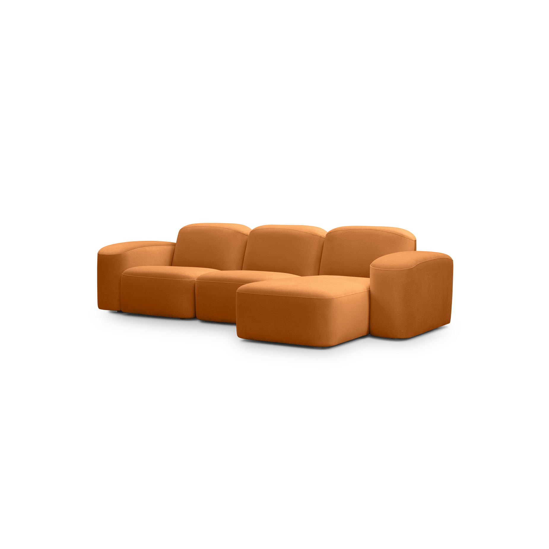 Muse 3 Seat RAF Chaise Sofa - [ Malibu Caramel ]