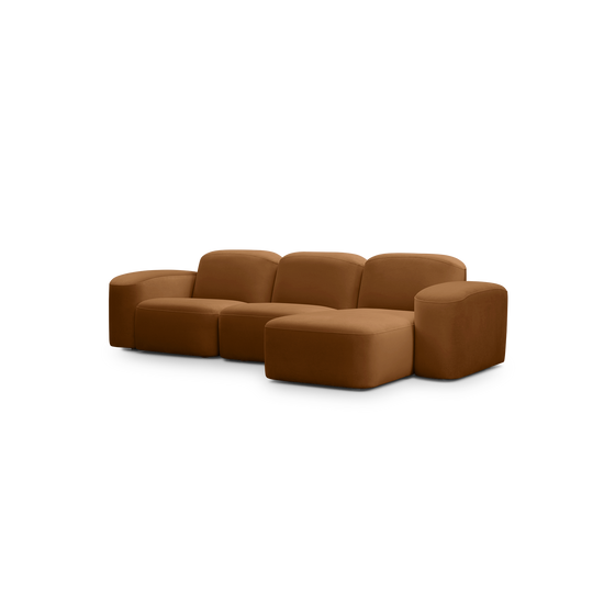 Muse 3 Seat RAF Chaise Sofa - [ Malibu Cognac ]