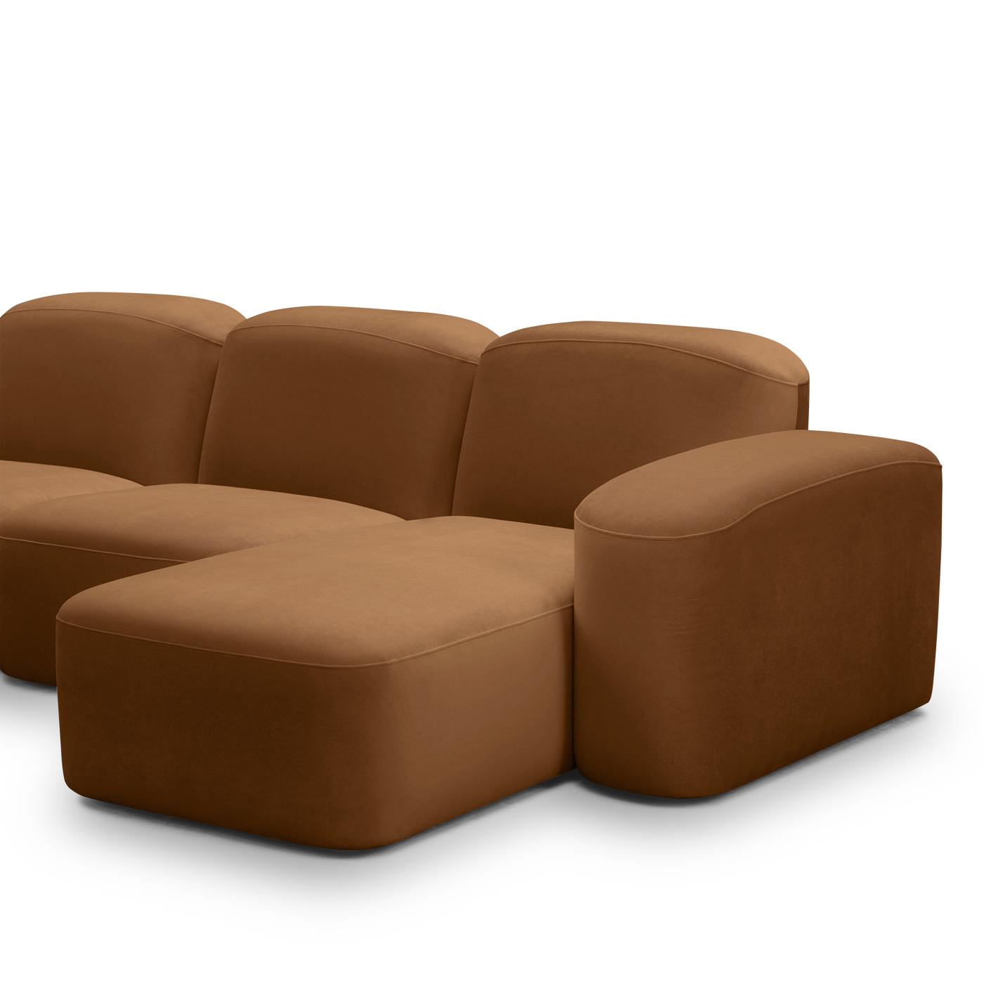 Muse 3 Seat RAF Chaise Sofa - [ Malibu Cognac ]