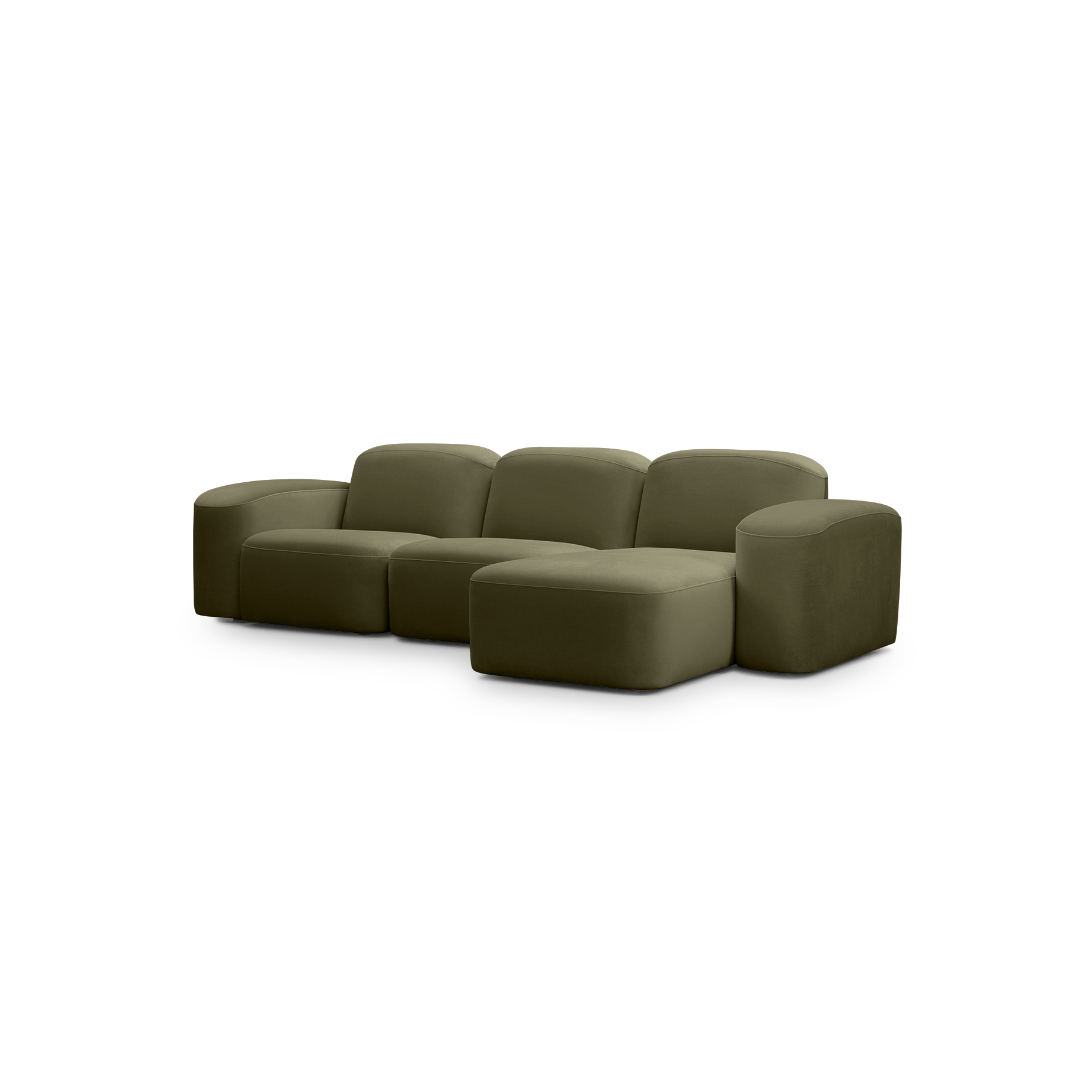 Muse 3 Seat RAF Chaise Sofa - [ Malibu Matcha ]