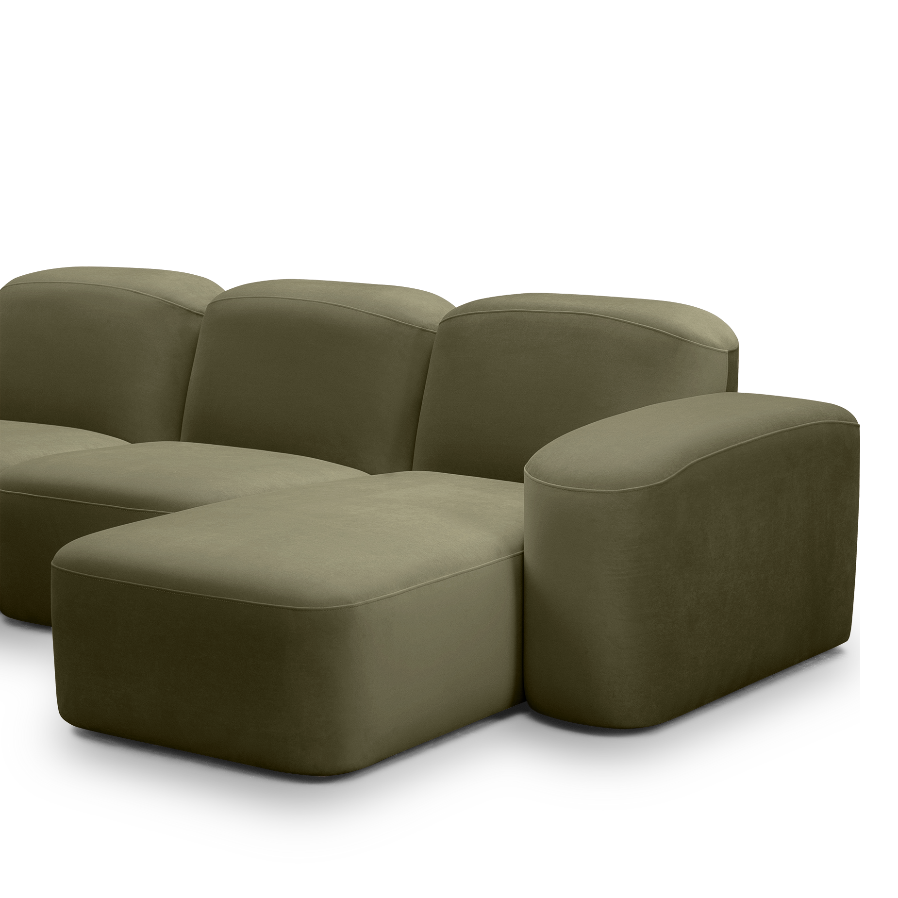 Muse 3 Seat RAF Chaise Sofa - [ Malibu Matcha ]