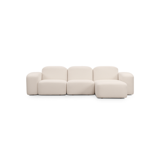 Muse 3 Seat RAF Chaise Sofa - [ Bronte Whipped Cream ]