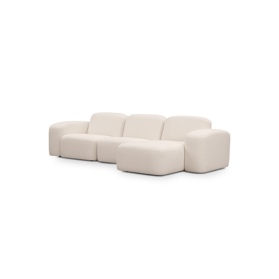 Muse 3 Seat RAF Chaise Sofa - [ Bronte Whipped Cream ]