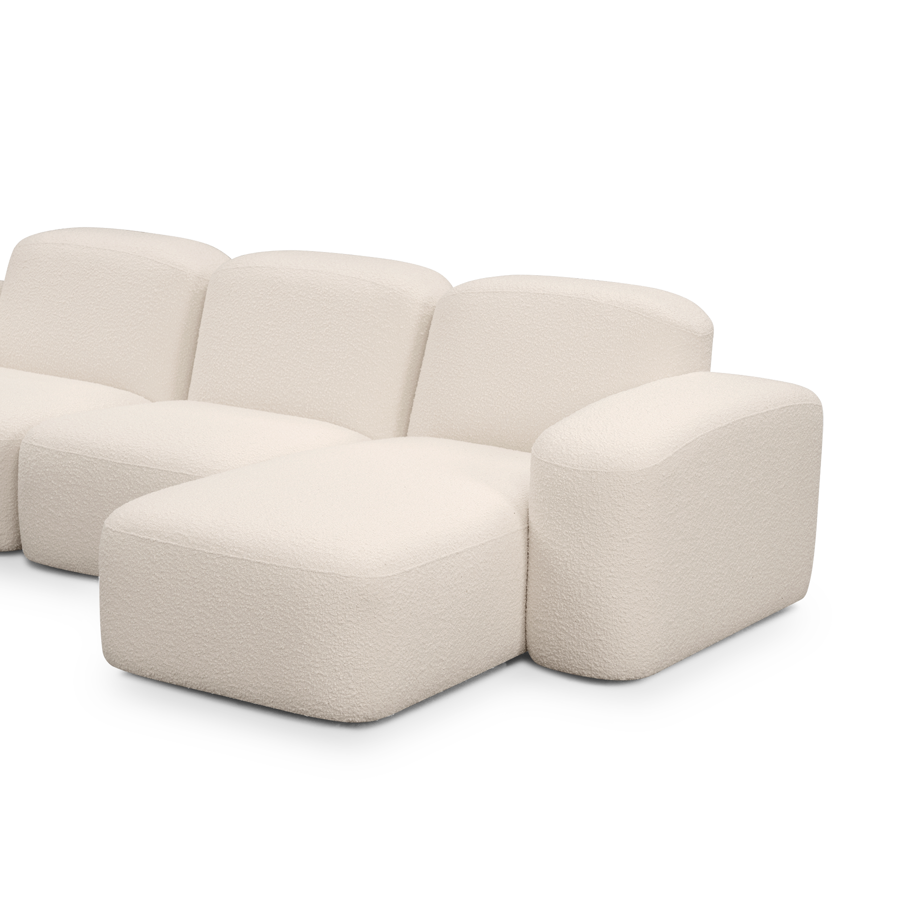 Muse 3 Seat RAF Chaise Sofa - [ Bronte Whipped Cream ]