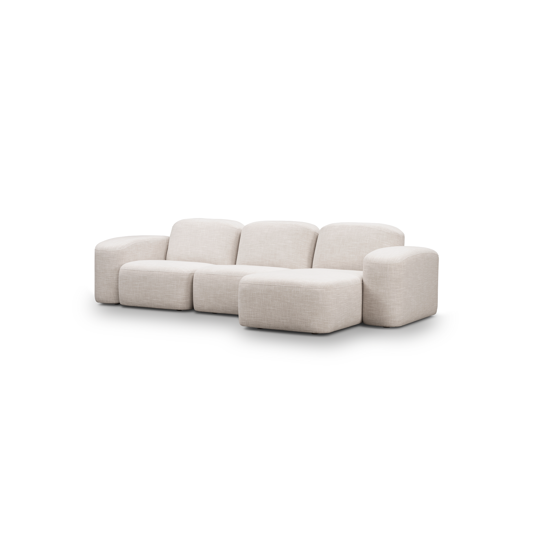 Muse 3 Seat RAF Chaise Sofa - [ Byron Oyster ]