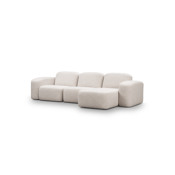 Muse 3 Seat RAF Chaise Sofa - [ Byron Oyster ]