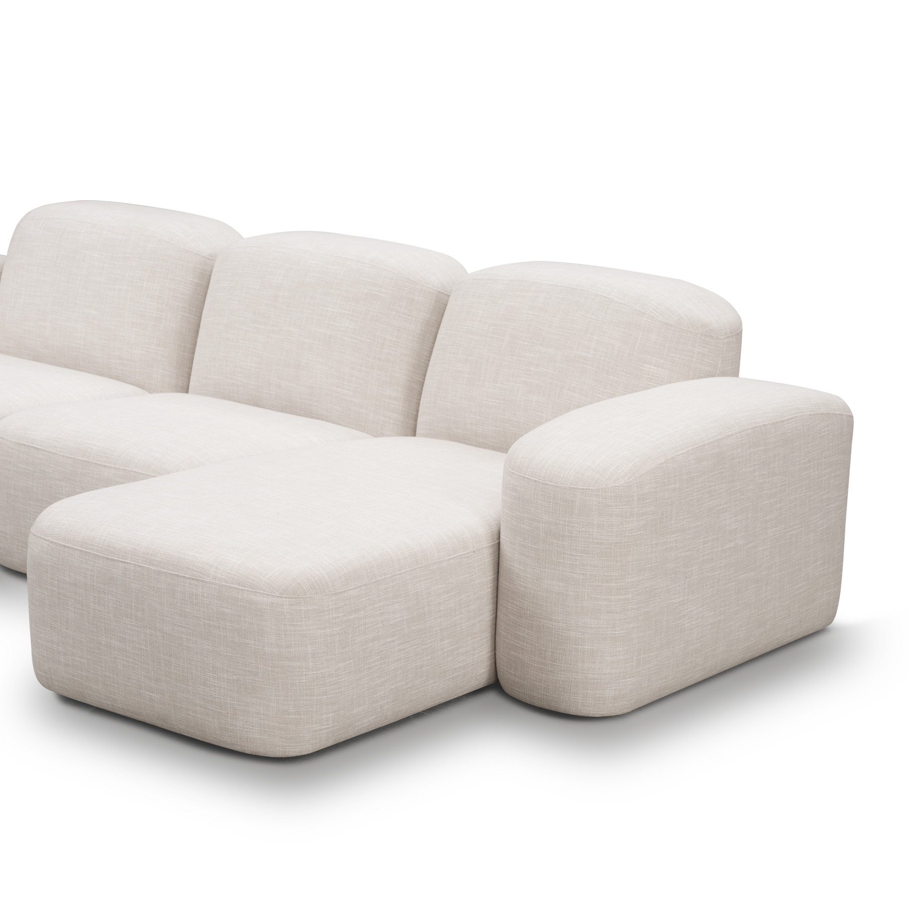 Muse 3 Seat RAF Chaise Sofa - [ Byron Oyster ]