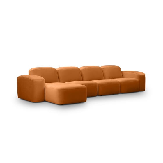 Muse 4 Seat LAF Chaise Sofa - [ Malibu Caramel ]