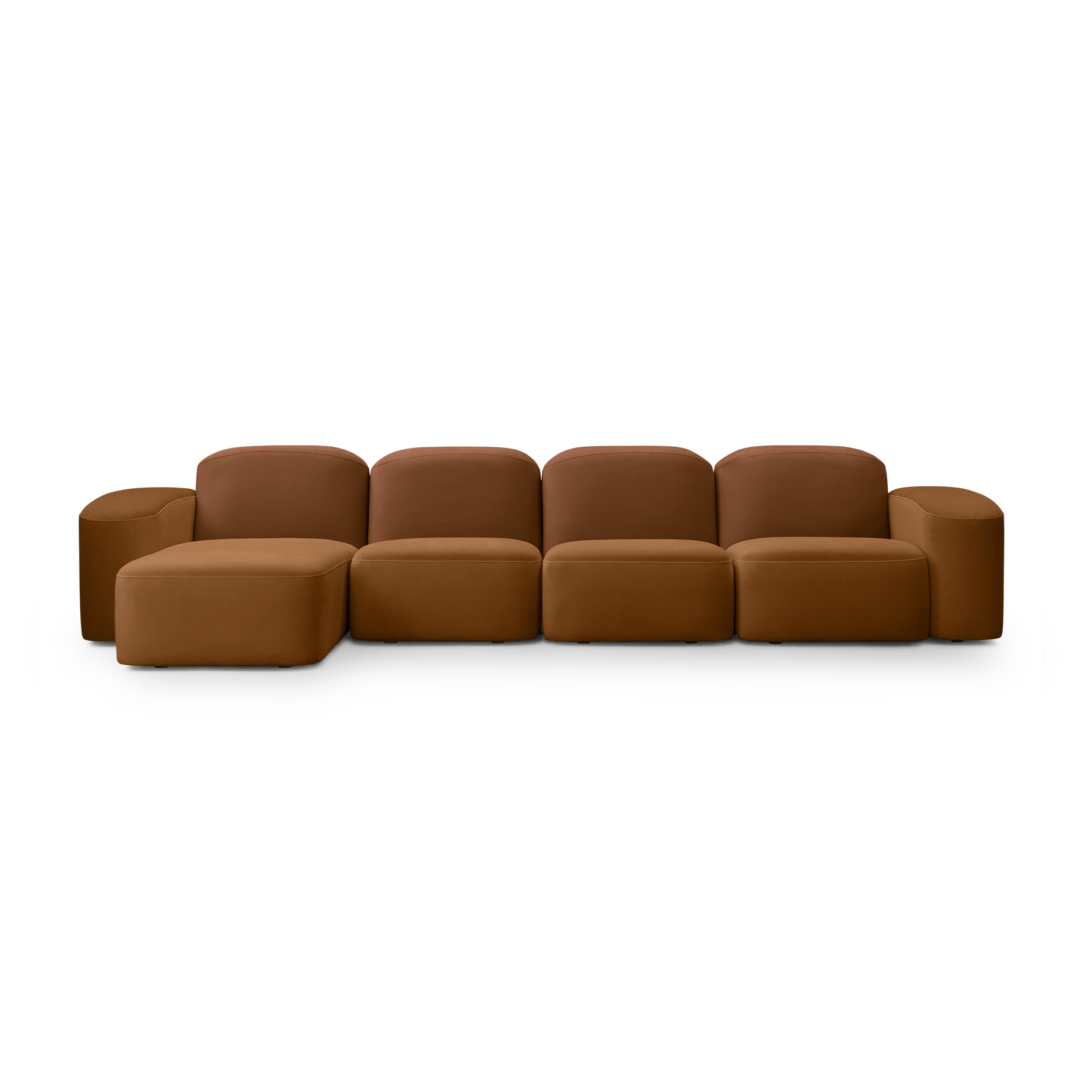 Muse 4 Seat LAF Chaise Sofa - [ Malibu Cognac ]