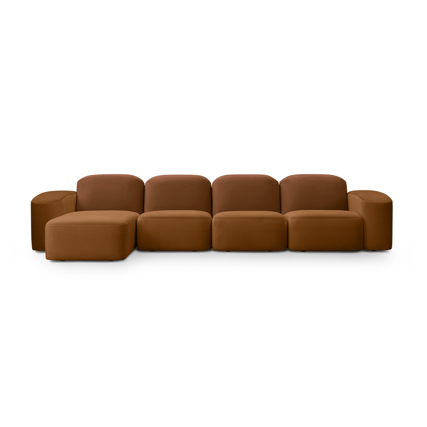 Muse 4 Seat LAF Chaise Sofa - [ Malibu Cognac ]