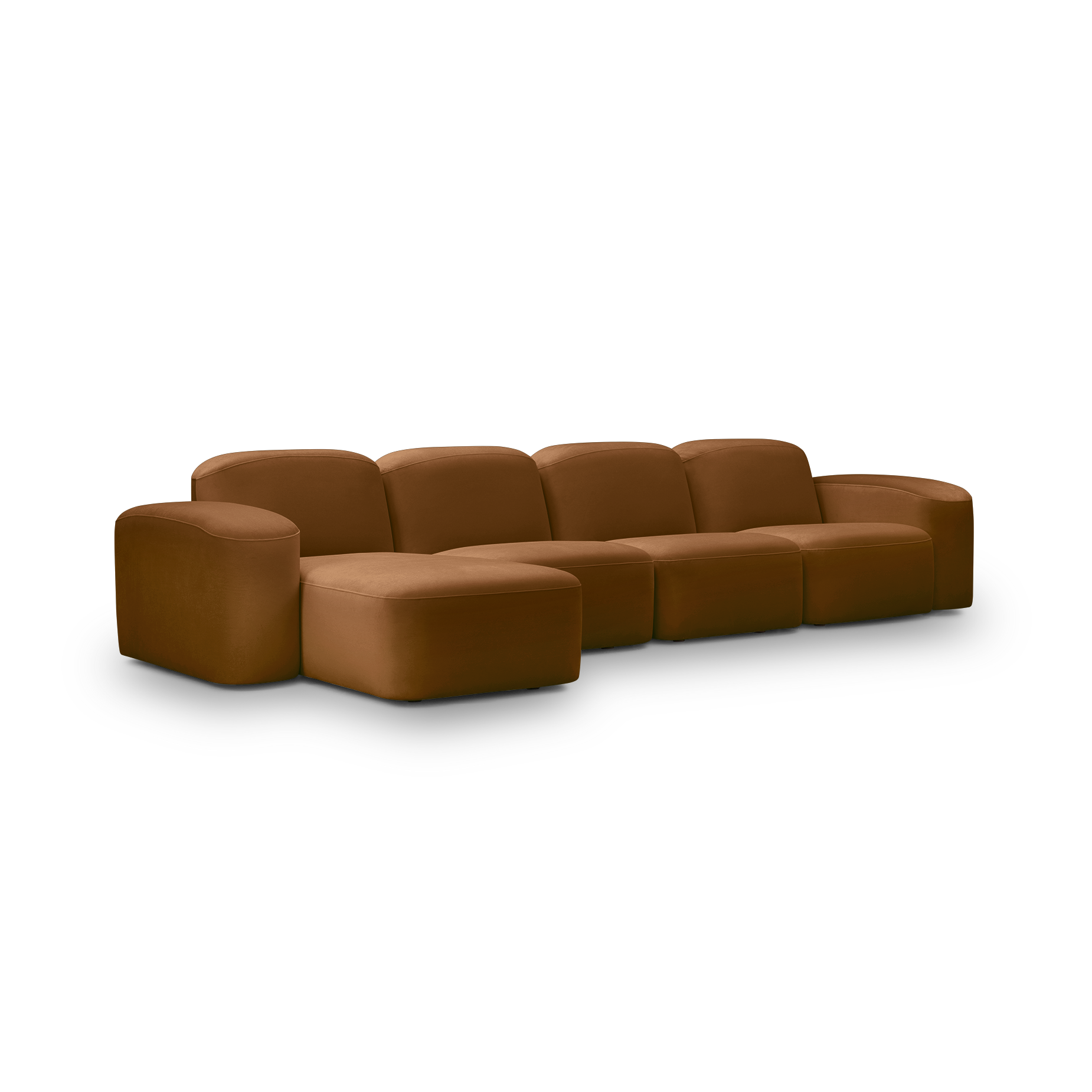 Muse 4 Seat LAF Chaise Sofa - [ Malibu Cognac ]