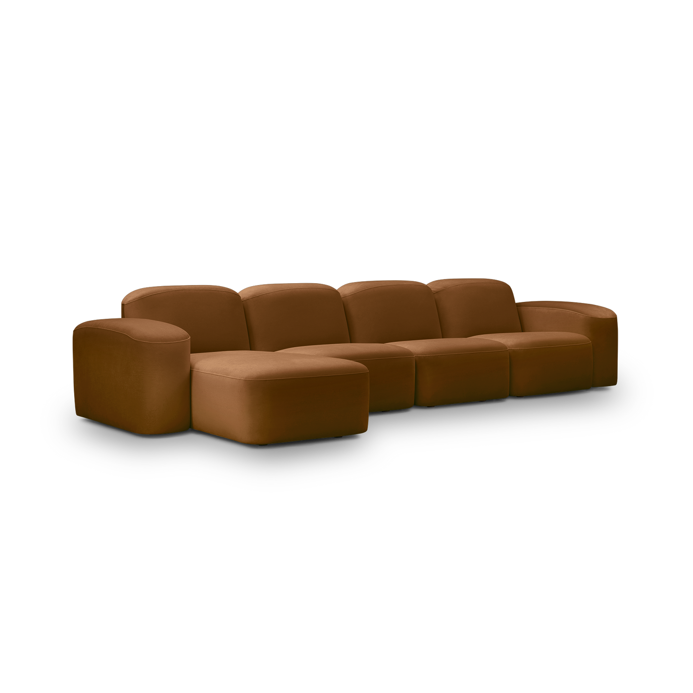 Muse 4 Seat LAF Chaise Sofa - [ Malibu Cognac ]