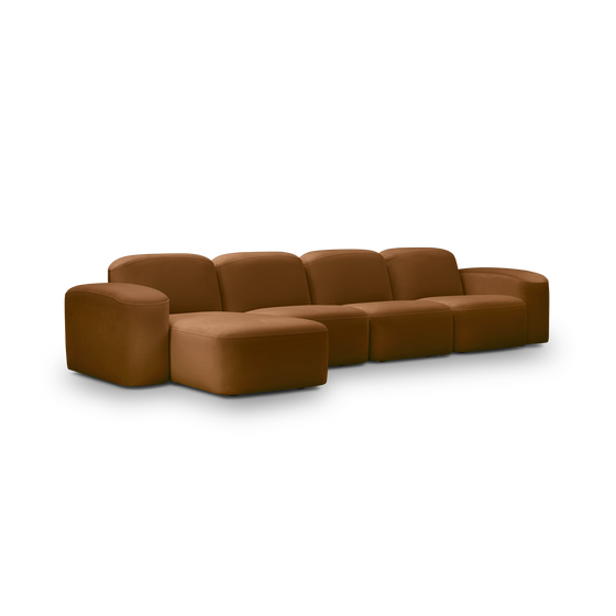 Muse 4 Seat LAF Chaise Sofa - [ Malibu Cognac ]