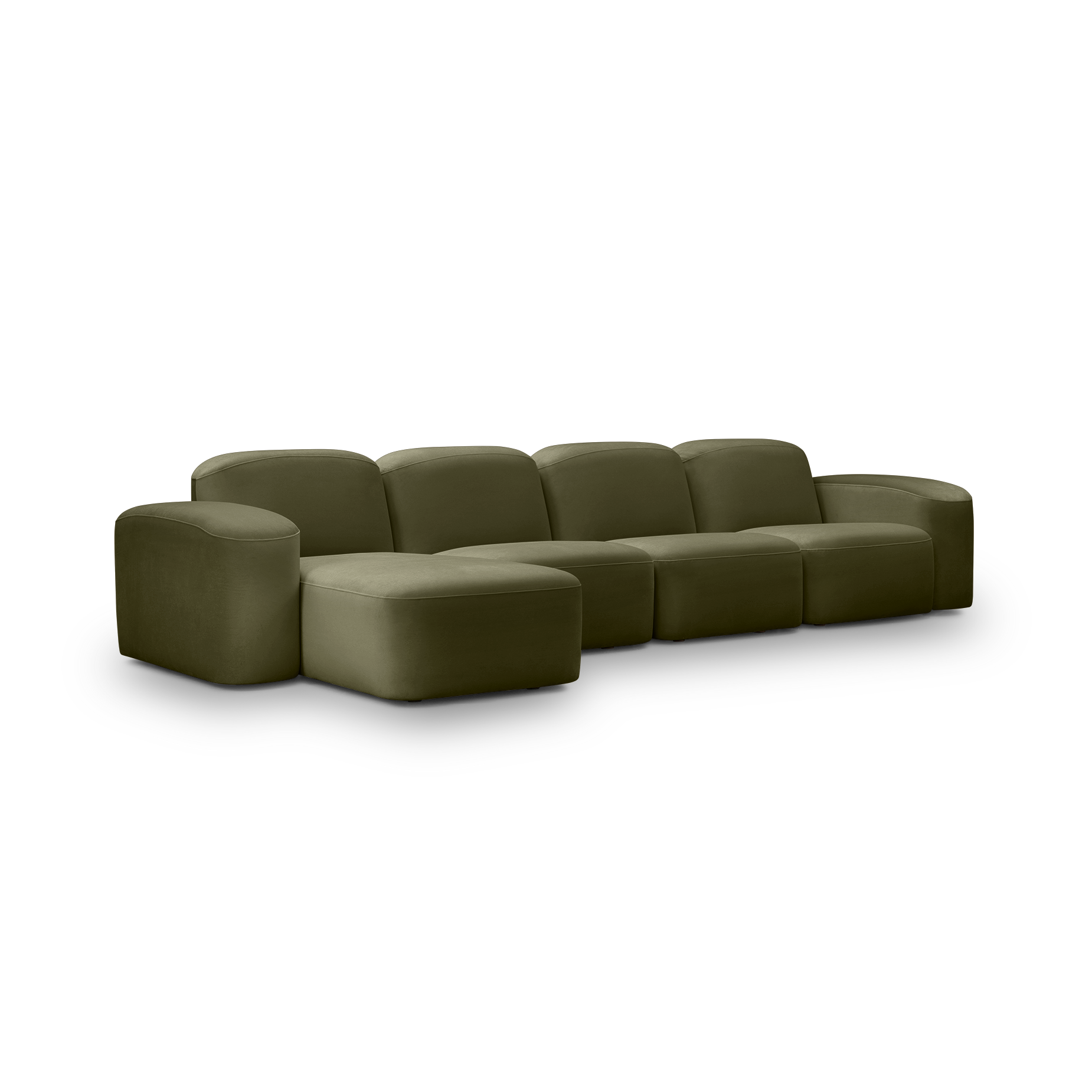 Muse 4 Seat LAF Chaise Sofa - [ Malibu Matcha ]