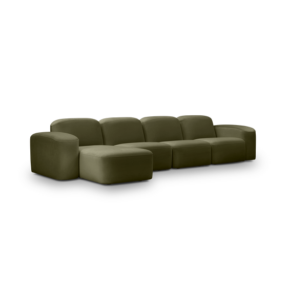 Muse 4 Seat LAF Chaise Sofa - [ Malibu Matcha ]